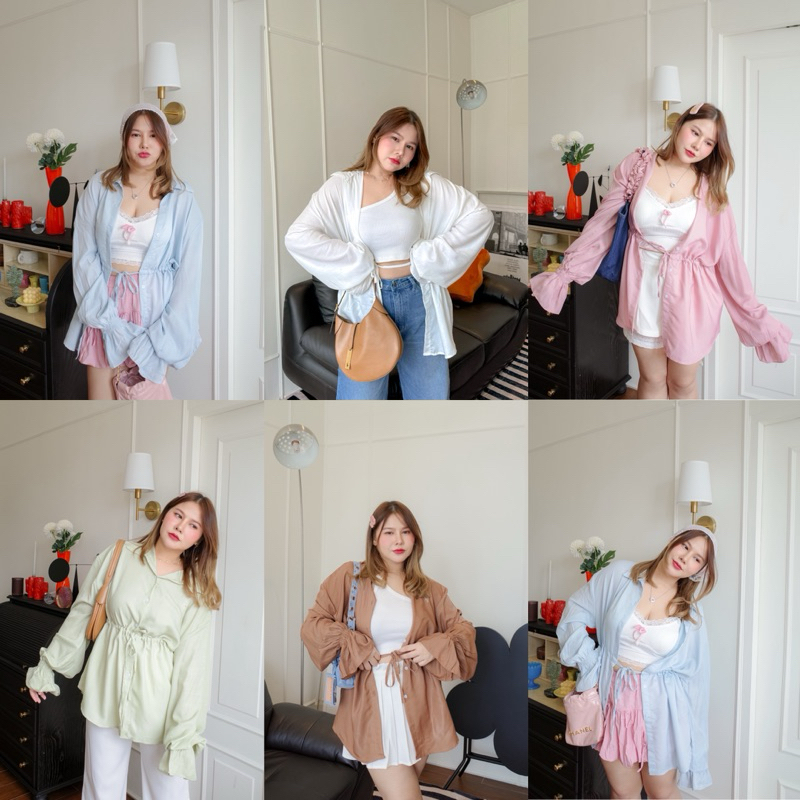 Love Me Tender Shirt 💕 เสื้อเชิ้ตคลุม ผูกเอว - merrychubbyhouse