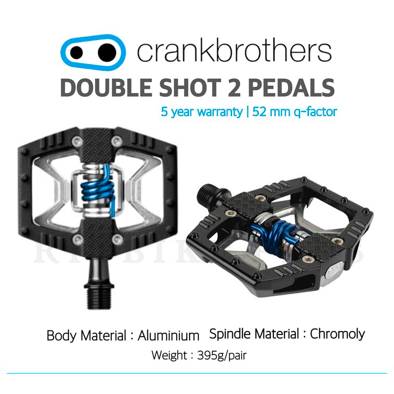 New2025 บันไดจักรยาน Crankbrothers DOUBLE SHOT 2 วัสดุอลู ใช้กับรองเท้าธรรมดาและรองเท้าคลีทได้