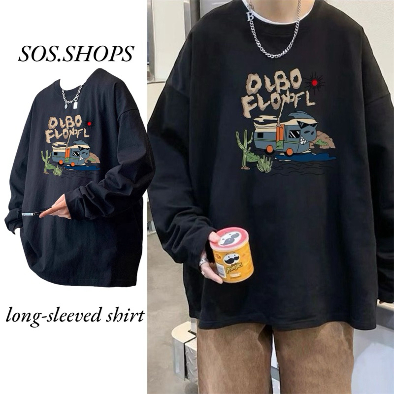 SOS ส่งจากไทย อัปเกรดใหม่ เสื้อยืดแขนยาวกันแดด M-5XL สกรีน DLOF สไตล์สตรีท ผ้าไม่หนาและไม่บาง #Q55