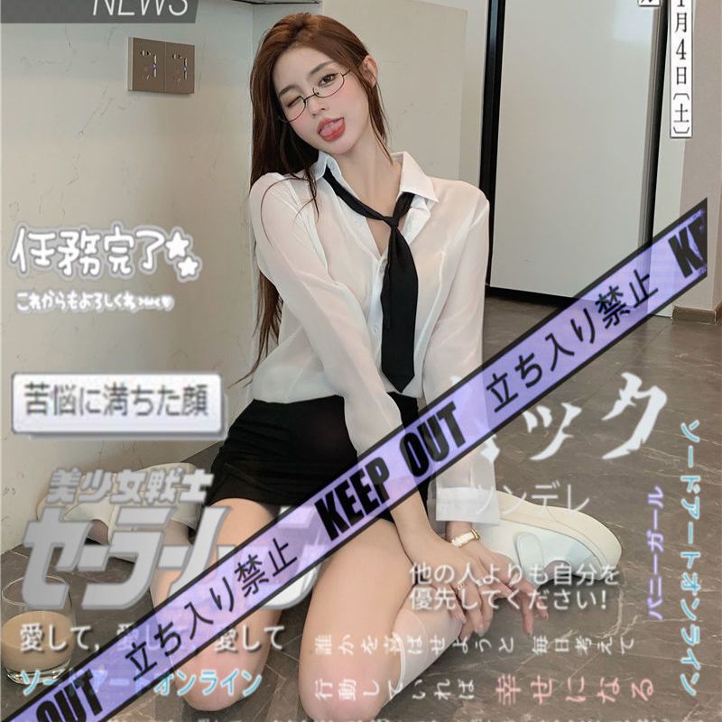 เสื้อผ้าเลขา บทบาทสมมติ เครื่องแบบ OL เซ็กซี่  กระโปรงคลุมสะโพก ใส่ได้40-65kg *การส่งมอบความลับ* รุ่น：QQ16
