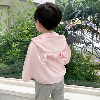 Babyonline(Y354)I5/0F0R (ส่งด่วน1วัน)เสื้อคลุมกันแดดกันUVแขนยาวมีหมวกสำหรับเด็ก มีซิป ป้องกันแสงแดด