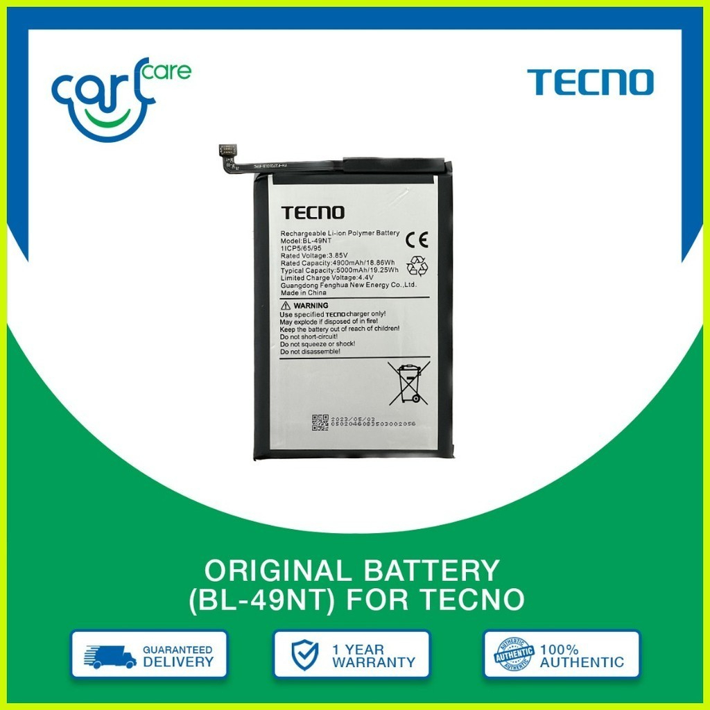 แบตเตอรี่ Tecno BL-49NT Battery แบตแท้ Tecno Pop 7, Pop 7 Pro, Spark Go