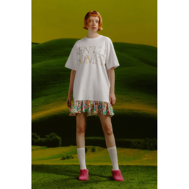 💙GENTLEWOMAN💙 GW มือ 1 ของแท้ Size :: F :: Zaanse Schans Ruffle Mini Dress - GRD142