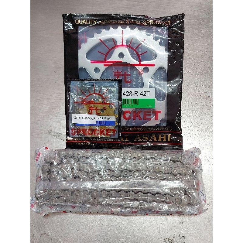 โซ่สเตอร์ GPX DEMON GR200R(เลือกขนาดได้ครับ)สเตอร์หน้า+หลัง(ตราพระอาทิตย์) โซ่428-132ข้อ(RK/พระอาทิตย์ Jomthai/DID) ราคา ถูกที่สุด ดีลบีเคเค แกลเลอรีภาพที่ 4