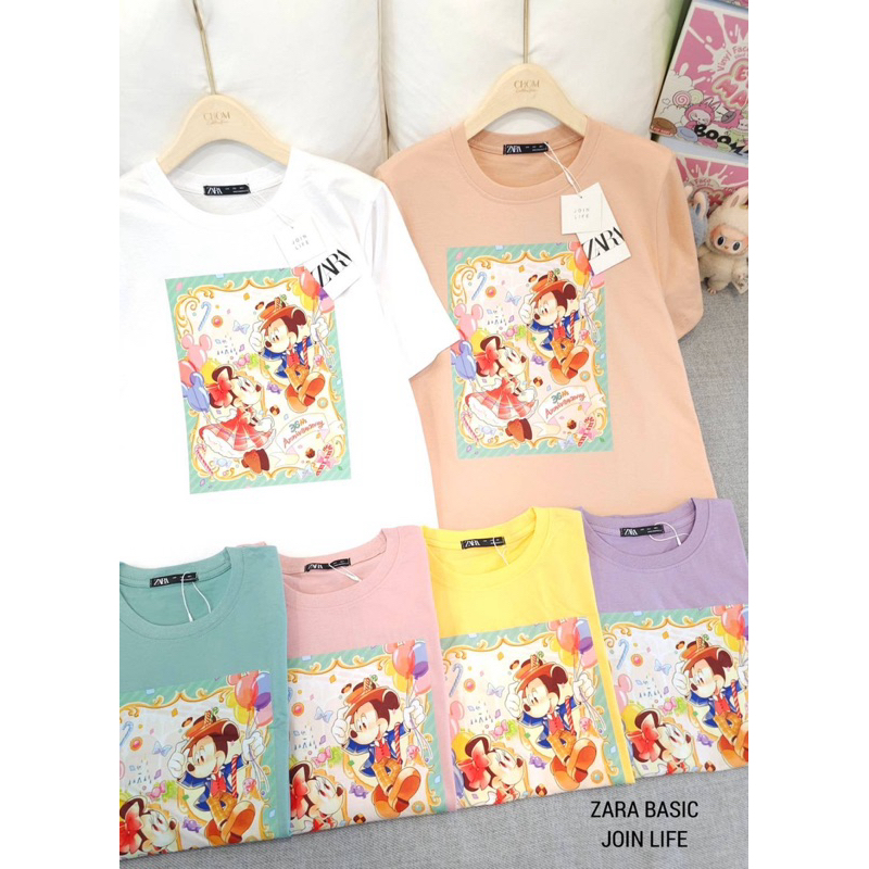 พร้อมส่ง เสื้อยืดแฟชั่น ป้ายZARA อก42 ยาว26 ผ้ายืด ผ้าคอลตอล คอกลม แขนสั้น งานสกรีนลายน่ารักๆ ดีเทลสวย ดูดี เนื้อผ้าดี