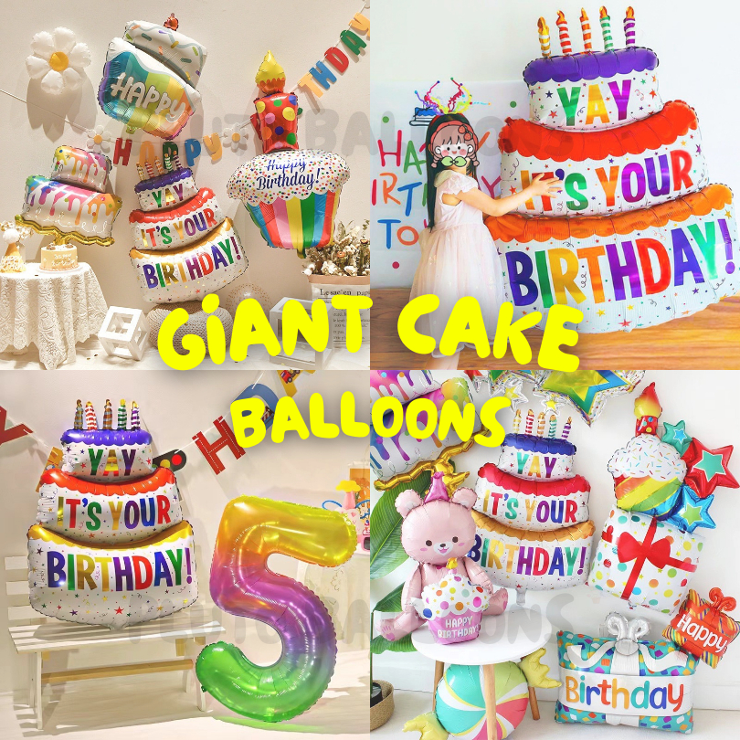 🎂 ลูกโป่งเค้ก ลูกโป่งเค้กขนาดใหญ่  🎂 [13 ตัวเลือก]