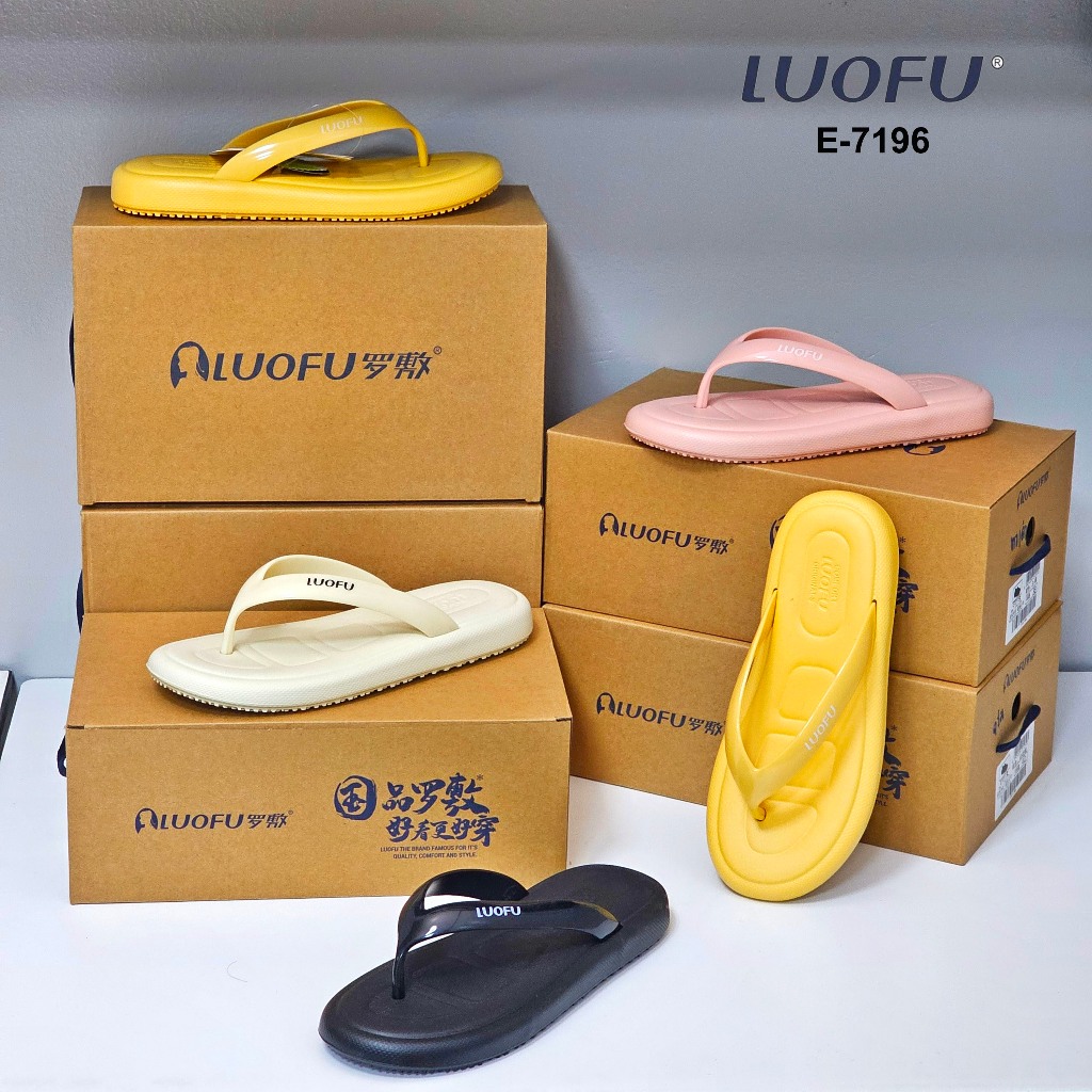 LUOFU รองเท้าแตะ สำหรับผู้หญิง หูหนีบ แบบแฟชั่น แบบคีบ สวมใส่สบาย ผลิตจาก EVA ใหม่ 100% ไร้กลิ่นเหม็น รุ่น E-7196