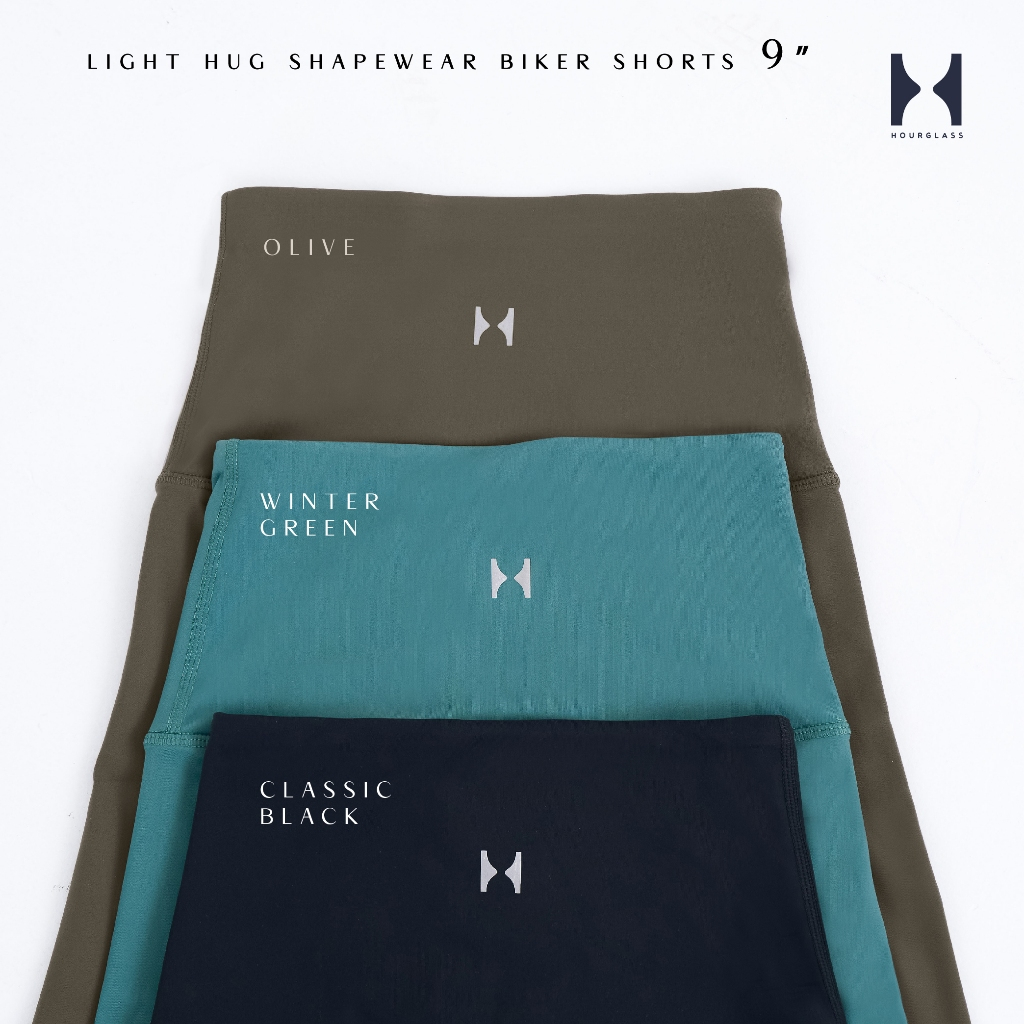 HOURGLASS "LIGHT HUG" HIGH-WAISTED BIKER SHORTS เลกกิ้งเก็บทรงขาสั้น 9" เอวสูง รุ่น Light Hug