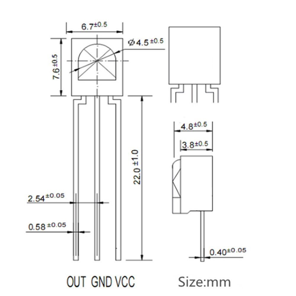 IR  Infrared Receiver อินฟราเรท ตัวรับ - รูปที่ 2