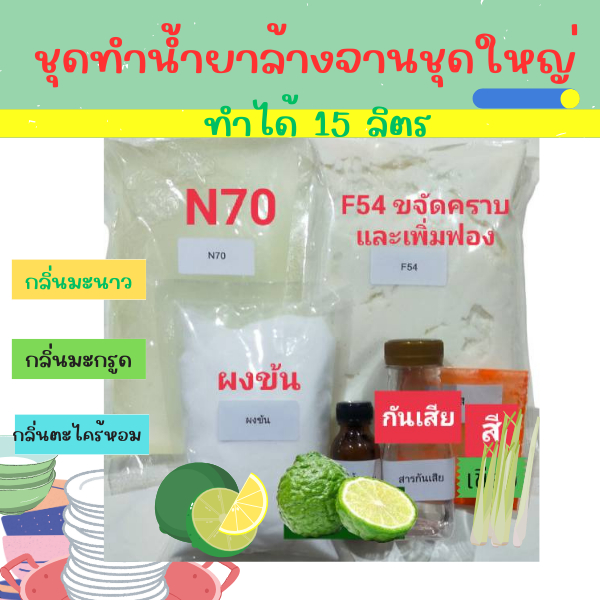 Madale ชุดทำน้ำยาล้างจานชุดใหญ่ ทำได้ 15 ลิตร ขจัดคราบ ฟองเยอะ ล้างออกง่าย สูตรขจัดคราบมัน
