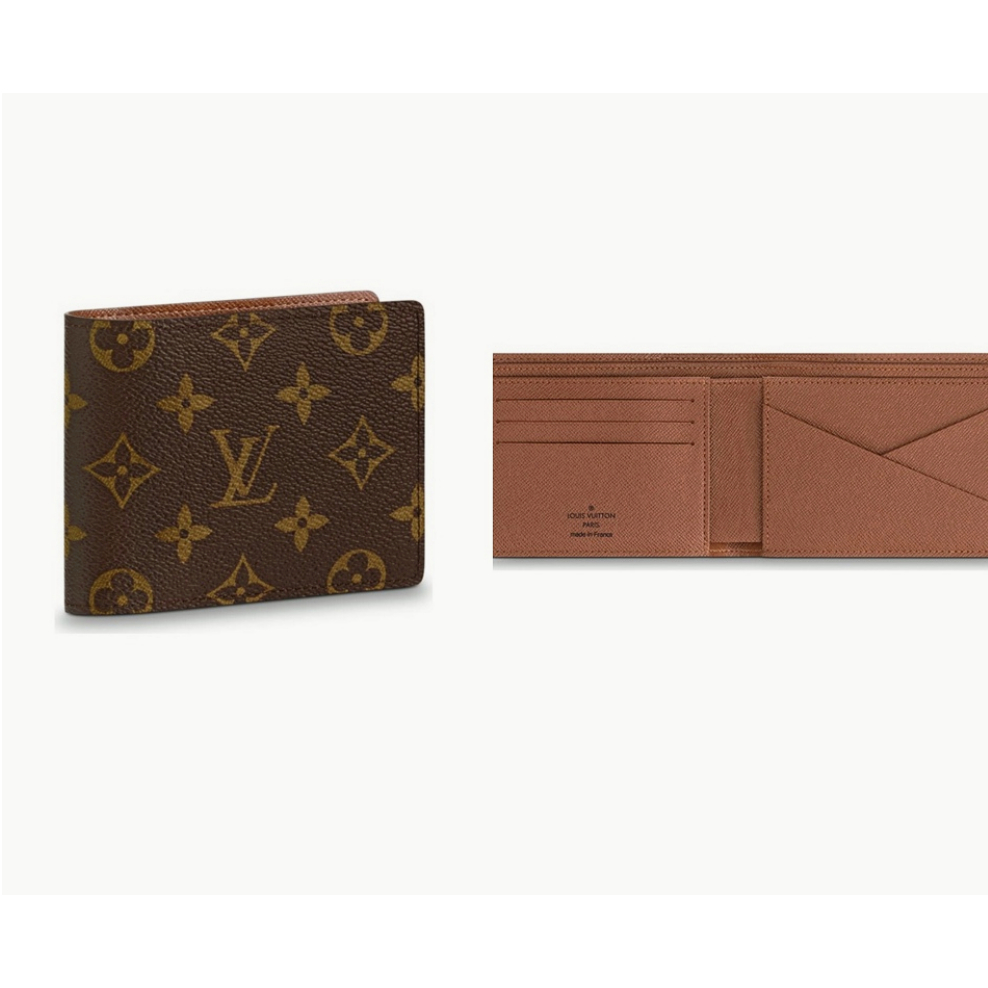 👜หลุยส์วิตตอง 👜 Louis Vuitton กระเป๋าสตางค์รุ่น Slender &amp; Multiple Wallet LV ผู้ชาย/กระเป๋าสตางค์ ของแท้ 100 %