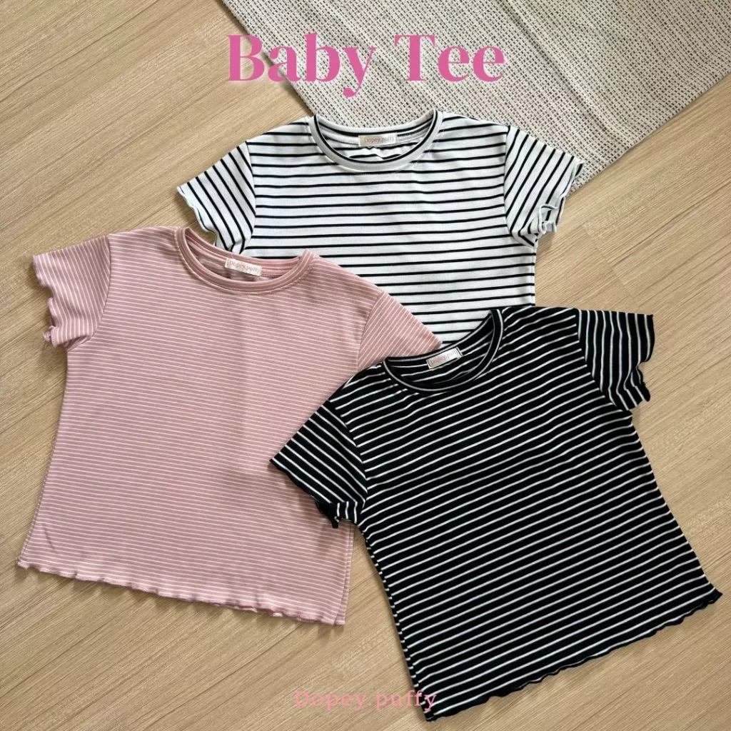 D04 เสื้อยืดคอกลมทรงbabytee - งานฉลุ 🌷