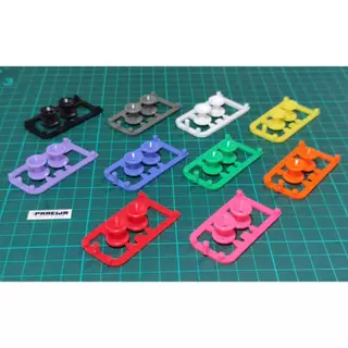 [ครบ10สี] โรลเลอร์ถ้วยพลาสติก 12/13mm (วางจมกันชนหน้า SFM ได้) - Mini4WD Low Friction Plastic Double Rollers (13-12mm)