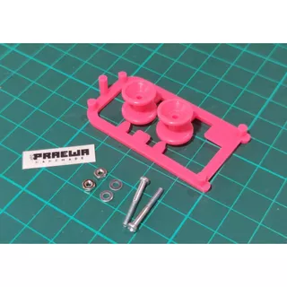 [ครบ10สี] โรลเลอร์ถ้วยพลาสติก 12/13mm (วางจมกันชนหน้า SFM ได้) - Mini4WD Low Friction Plastic Double Rollers (13-12mm)