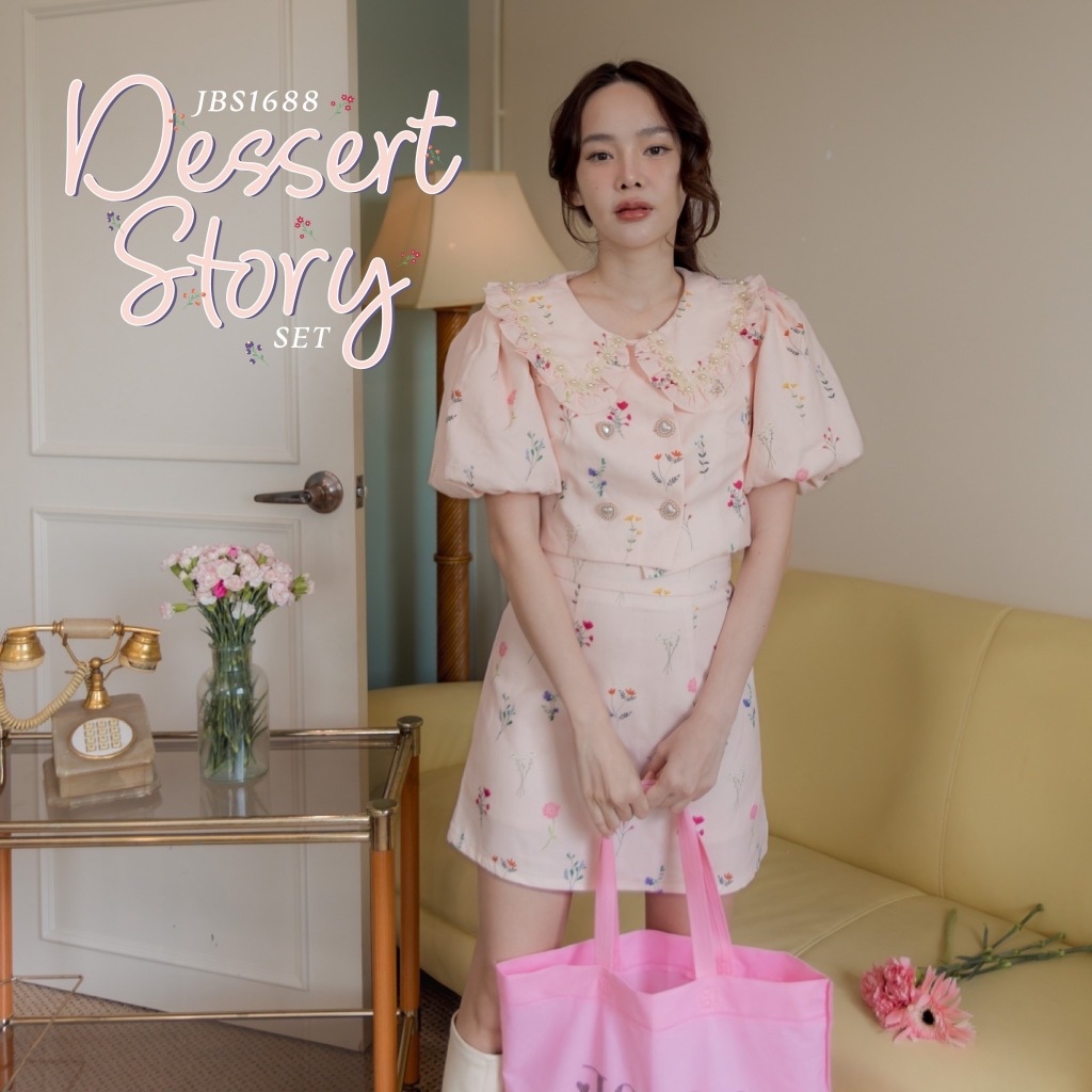 MYT x JOOBS STUDIO : [JB19] : Dessert Story Set เซ็ต 3 ชิ้น เสื้อ+กระโปรง+โบว์