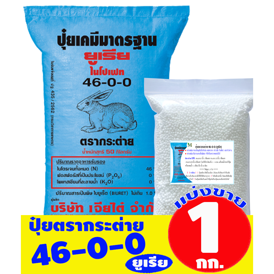 (ของแท้100%) ปุ๋ยยูเรีย 46-0-0 ตรากระต่าย แบ่งขาย
