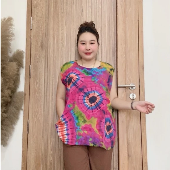 เสื้อคอกลม แขนกุด อก 52 ผ้าแบมเบิตสปัน - รูปที่ 1