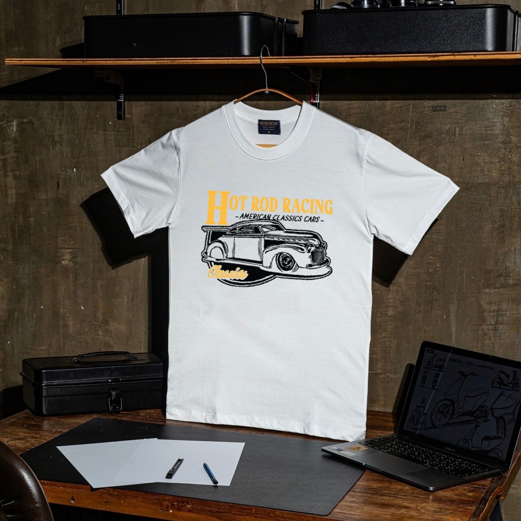 (พร้อมส่ง) เสื้อยืด HOTROD RACING - ผ้า Cotton100%