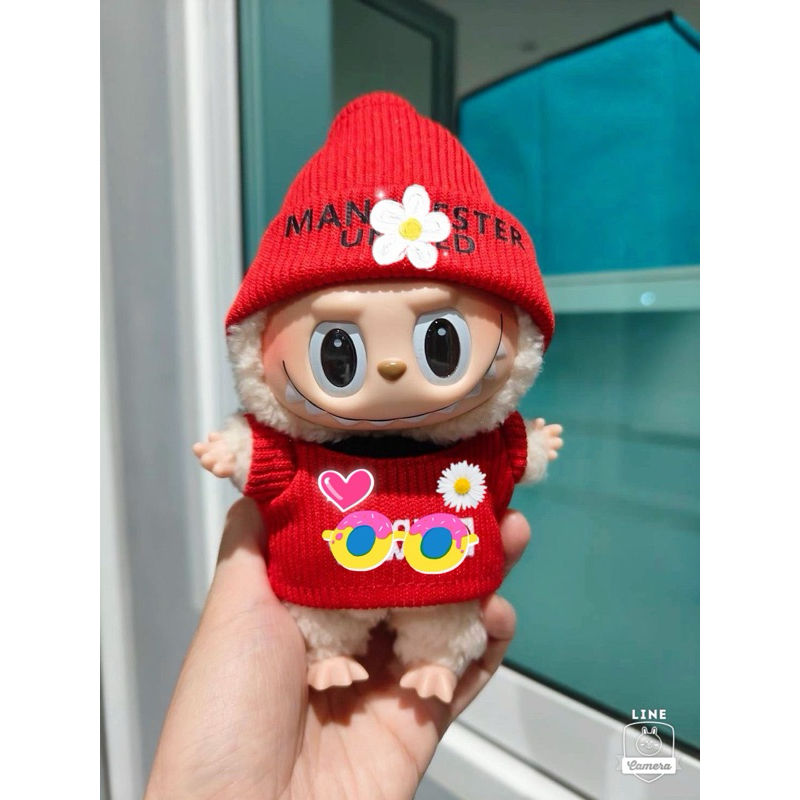 พร้อมส่ง ชุดลาบูบู้ เสื้อและหมวกทีมฟุตบอลแม*ยูสำหรับตุ๊กตา 17ซม ลาบูบู้ /In-stock Beannie shirt Man-