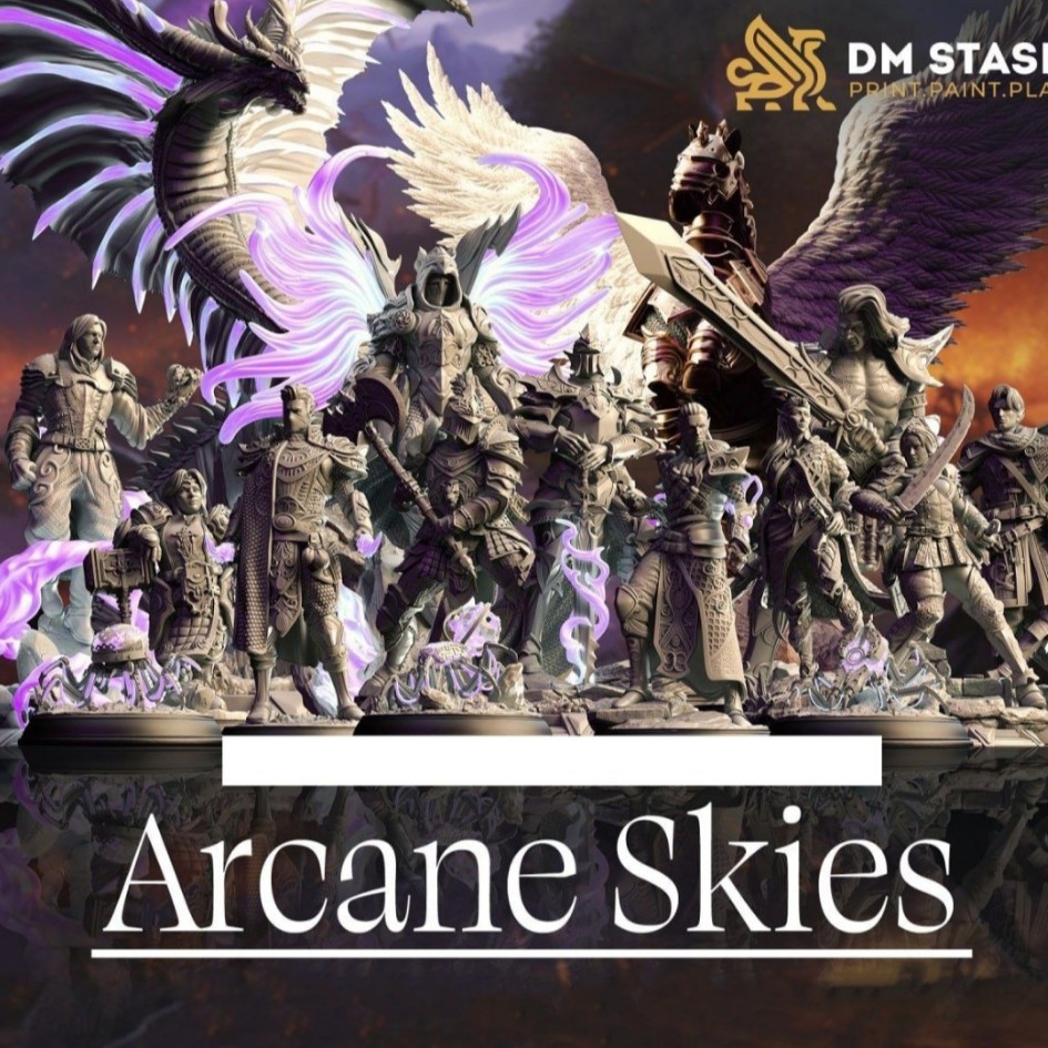 DnD Miniature ชุดนภาแห่งมนตรา โมเดลสำหรับเล่นบอร์ดเกม (งานเรซิ่นสีเทา ยังไม่ลงสี) ขนาดฐาน 1-2 นิ้ว