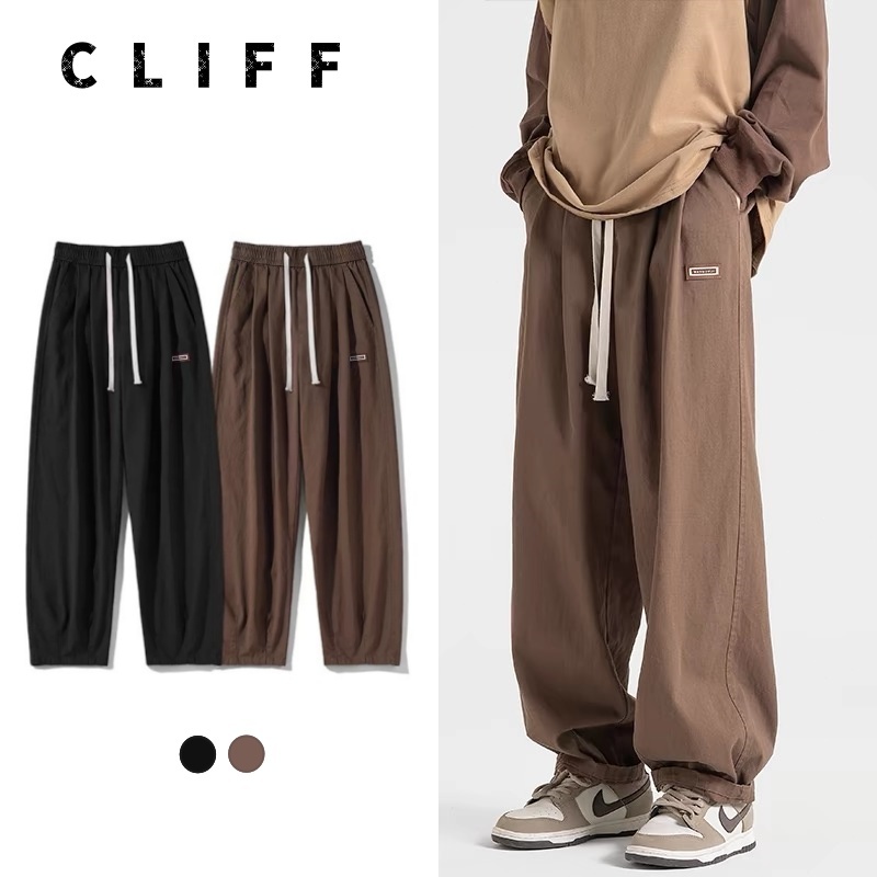 CLIFF กางเกงทรงตรงสไตล์เกาหลี กางเกงขายาวลำลองสำหรับผู้ชาย กางเกงเด็กผู้ชาย