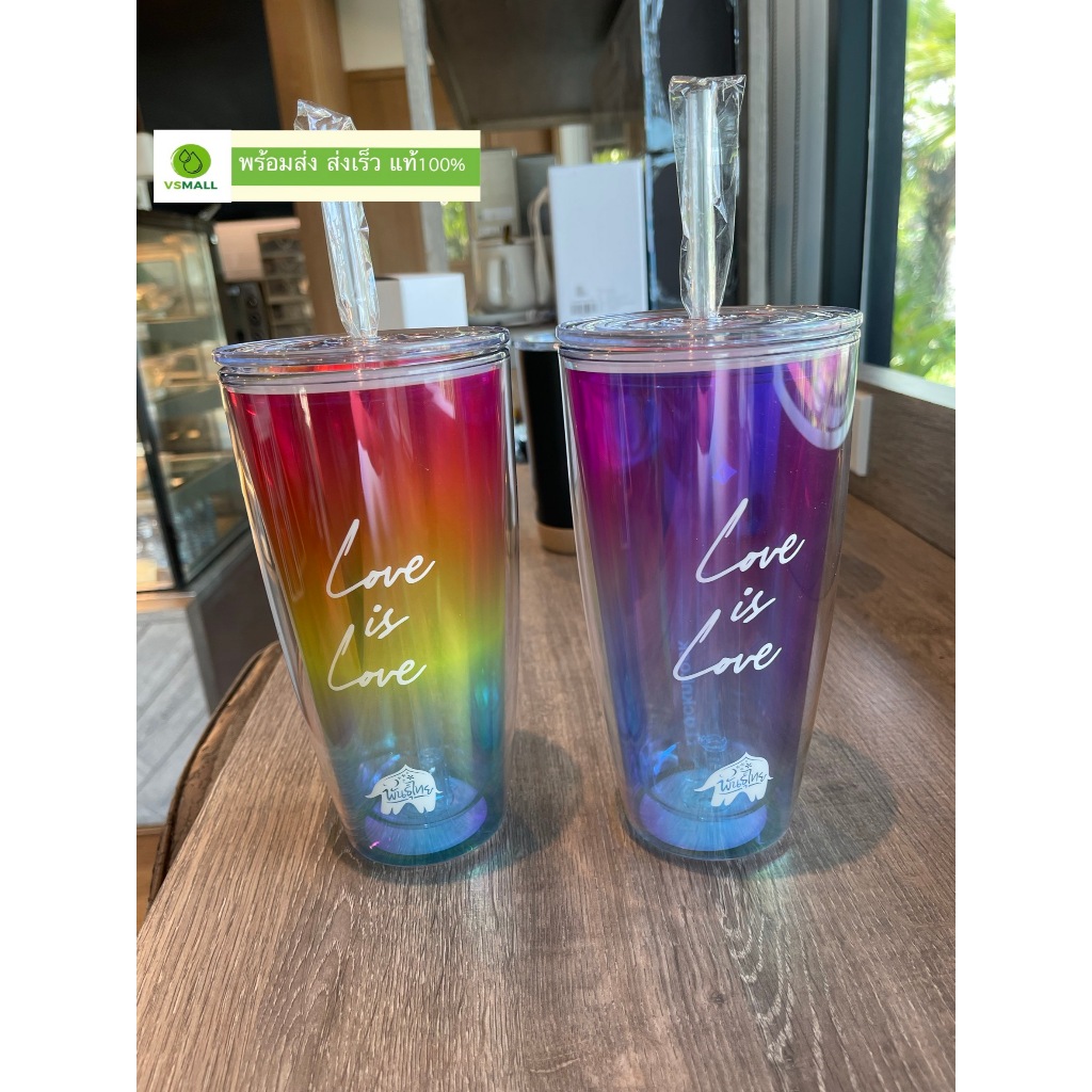 แก้วน้ำพันธุ์ไทย X LocknLock Rainbow Double Wall Cold Cup Series ผลิตจากวัสดุพลาสติก Food Grade 2 ชั้น ขนาด 720 มล.