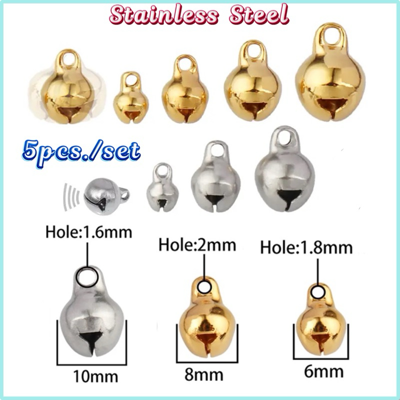 TD142 กระพรวนสแตนเลสแท้ 5 ชิ้น/เซ็ต