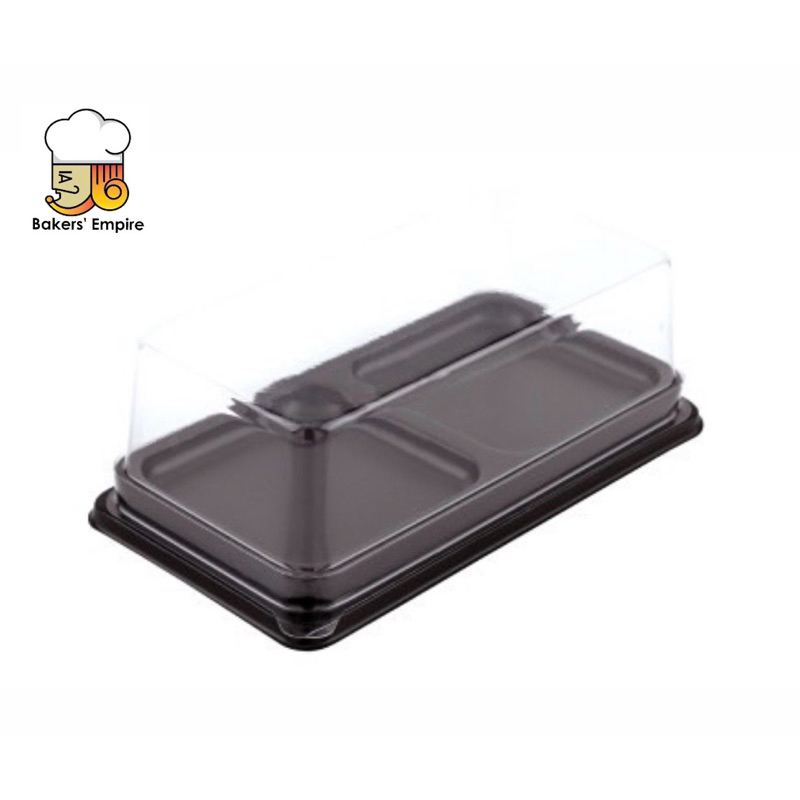 (ยกลัง 450 ชุด) กล่อง 2หลุม + ฝาPET E123 (กล่อง2 ช่อง) E-123  ฐานน้ำตาล