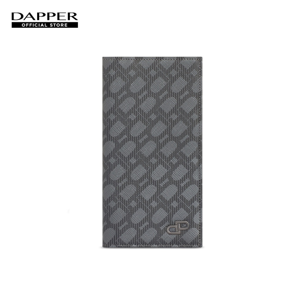 DAPPER กระเป๋าสตางค์ DP Interlock Monogram Breast Pocket Wallet สีดำลาย (BWM/BK/1135PP2)