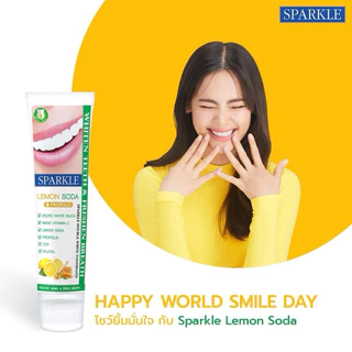 🔥1แถม1🔥 SPARKLE ยาสีฟัน สปาร์คเคิล สูตร Lemon Soda ขนาด 100 กรัม ฟันขาว ไร้กลิ่นปาก สูตรเลมอน