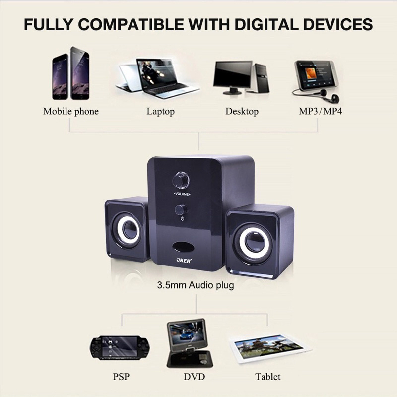 OKER ลำโพง USB SP-835 เสียงดีๆ Multimedia Speaker Micro รูปที่ 4