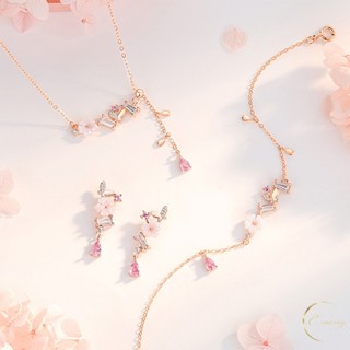 ☆Flower Dream☆ เซ็ตเครื่องประดับเงินแท้ สร้อย ต่างหู สร้อยข้…