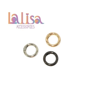 ตะขอกลม ห่วงสปริงพวงกุญแจ ตะขอข้อต่อสายกระเป๋า ห่วงกลมแบบสปริง Alloy O ring (E-2-J,QN-201)