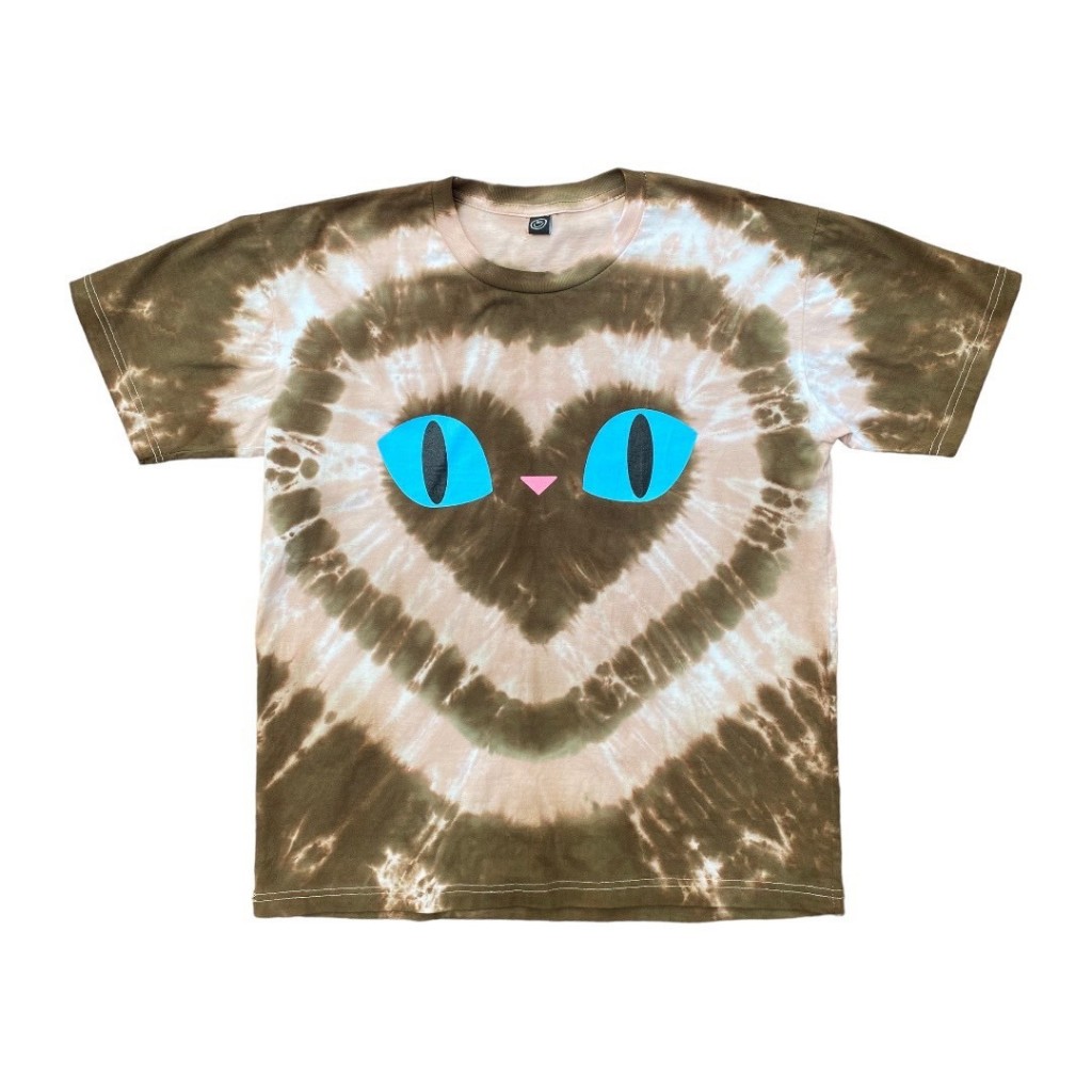 Big Heart Cat T-Shirt V2 Siamese เสื้อยืดผ้าฝ้ายมัดย้อมแมววิเชียรมาศลายหัวใจใหญ่