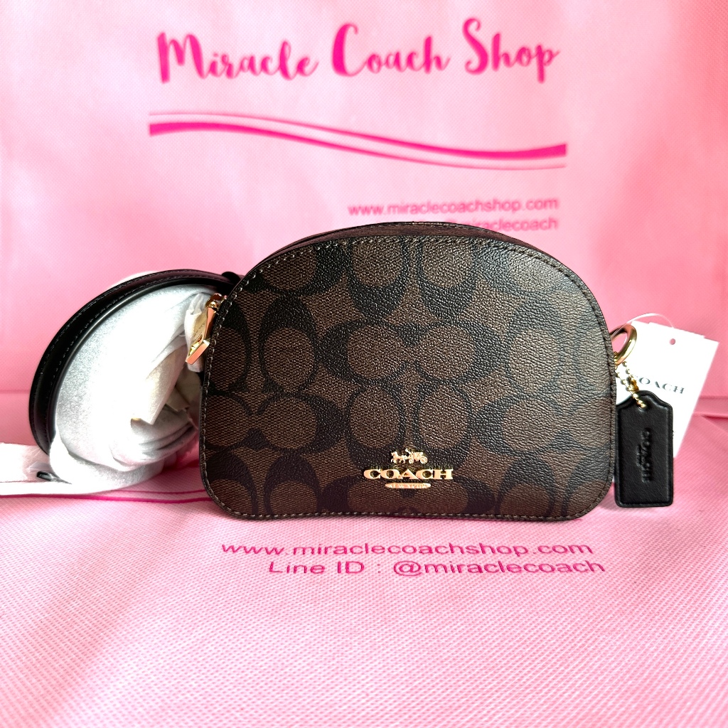 กระเป๋าสะพาย COACH แท้ COACH 2628 Mini Serena Crossbody In Signature Coated Canvas Brown