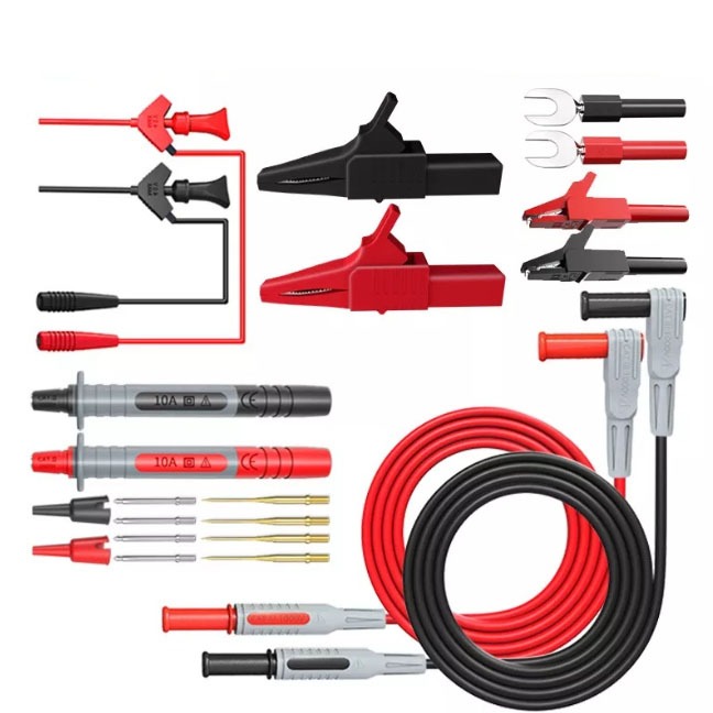 Multimeter test probe ชุด สายวัดมิเตอร์ สายวัด มัลติมิเตอร์ 1000V 10A พร้อม ปากคีบ ปากจระเข้ (1 ชุด)