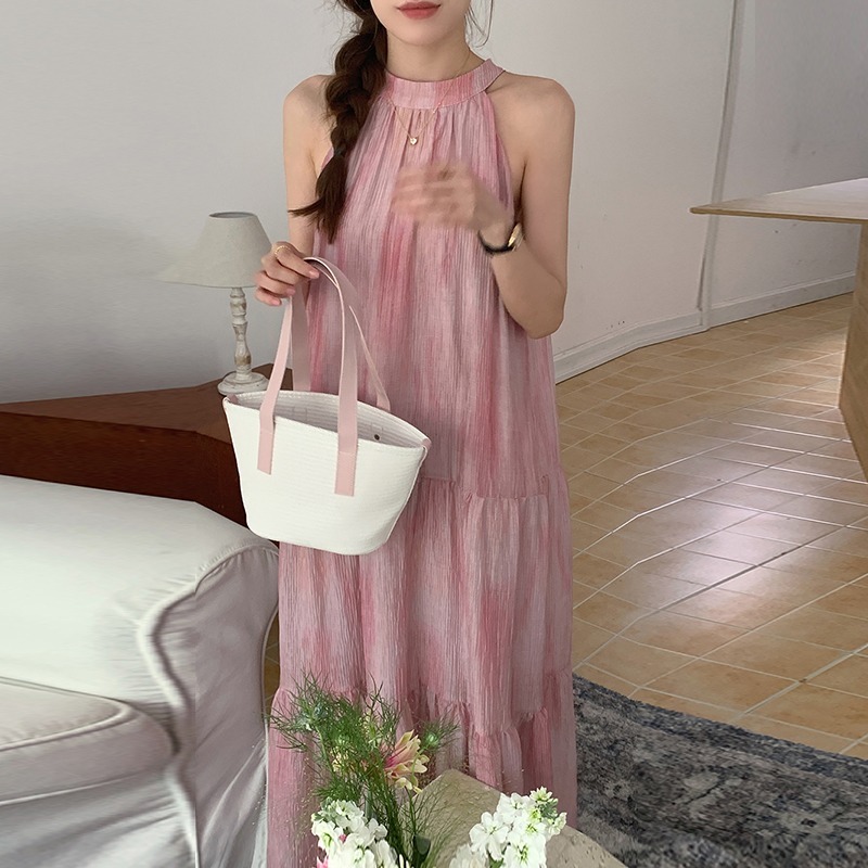 Alice Dress เดรสยาวสีชมพู สไตล์เกาหลี TS1620