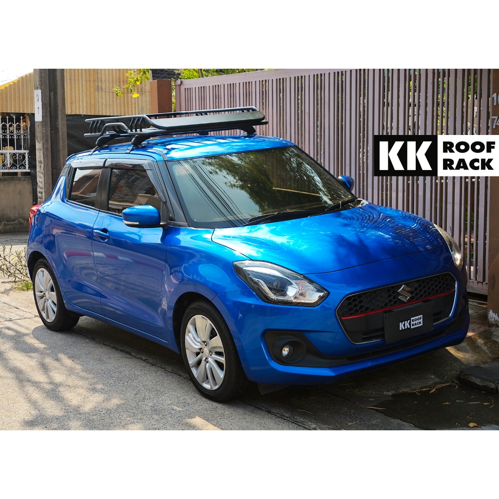 แร็คหลังคา พร้อมตะแกรงเหล็ก สำหรับ Suzuki Swift ทุกรุ่นปี A2L AZG RS ของใหม่ ไม่เจาะหลังคา