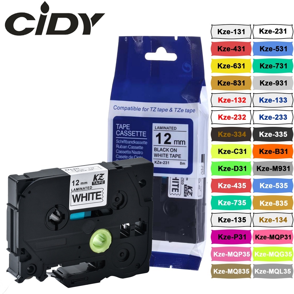 [สต็อกประเทศไทย] Compatible with Brother TZe-231 TZe231 P Touch Label Tape 12mm TZe Tape Laminated B