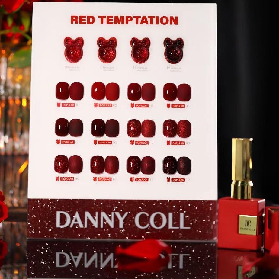 แยกขวด / (N33)ชุดสีเจล สีโทนแดง 12สี Danny Coll สีกลิตเตอร์แดง Red color สีเจล สุดปัง งาน Danny Coll