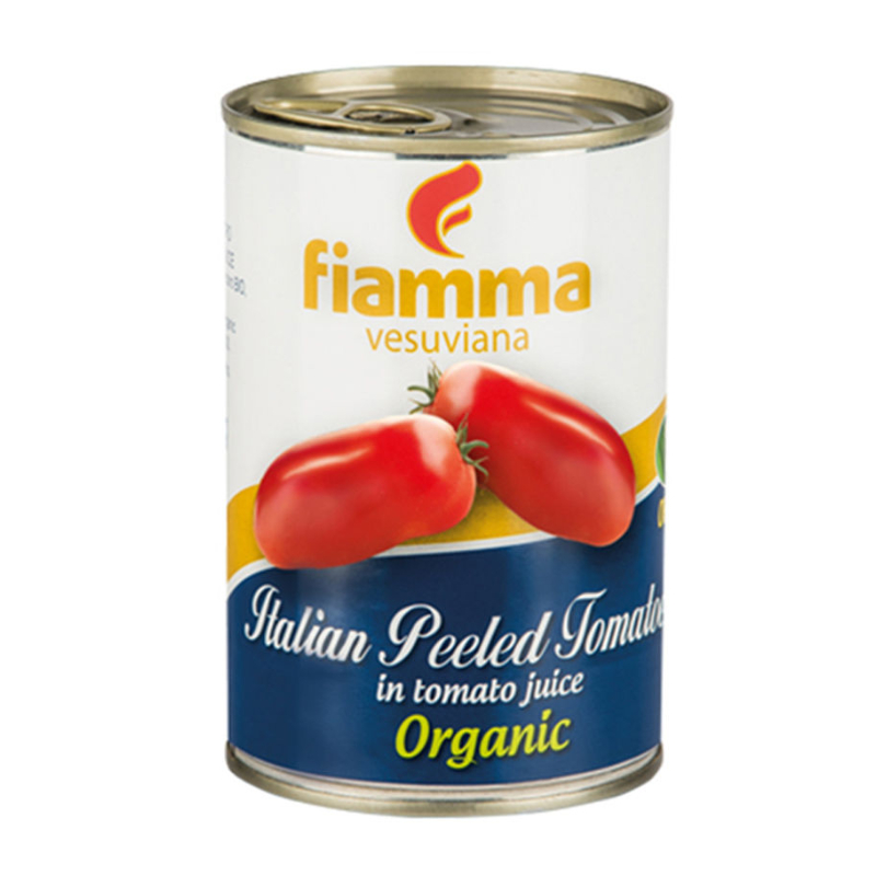 ไฟมมา มะเขือเทศปอกเปลือกในน้ำมะเขือเทศ ออร์แกนิค 400 กรัม - Fiamma Organic Italian Peeled Tomatoes i