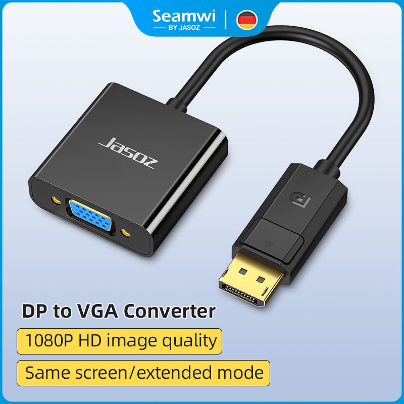 Seamwi DP TO VGA Adapter Display Port DP M to VGA F 1080P Converter For Laptop PC ตัวแปลงสัญญาณภาพ