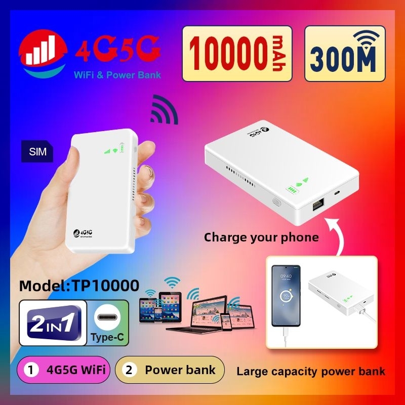 Pocket WiFi ความ​เร็ว​ 300Mbps​ เรา​เตอร์​ใส่ซิม​ WiFi พกพา​ เครื่อง​กระจายสัญญาอินเตอร์เน็ต​ Power 
