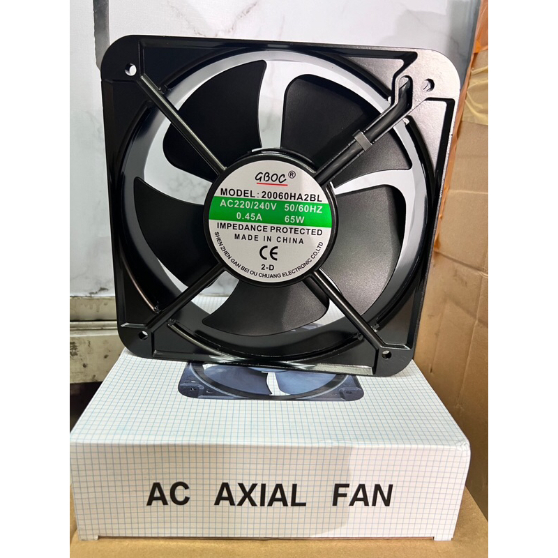 พัดลม 8นิ้ว 200*200*60มม  MODEL:20060HA2BL AC220/240V 50/60HZ 0.45A 65W สินค้าแท้  ไม่รวมvat