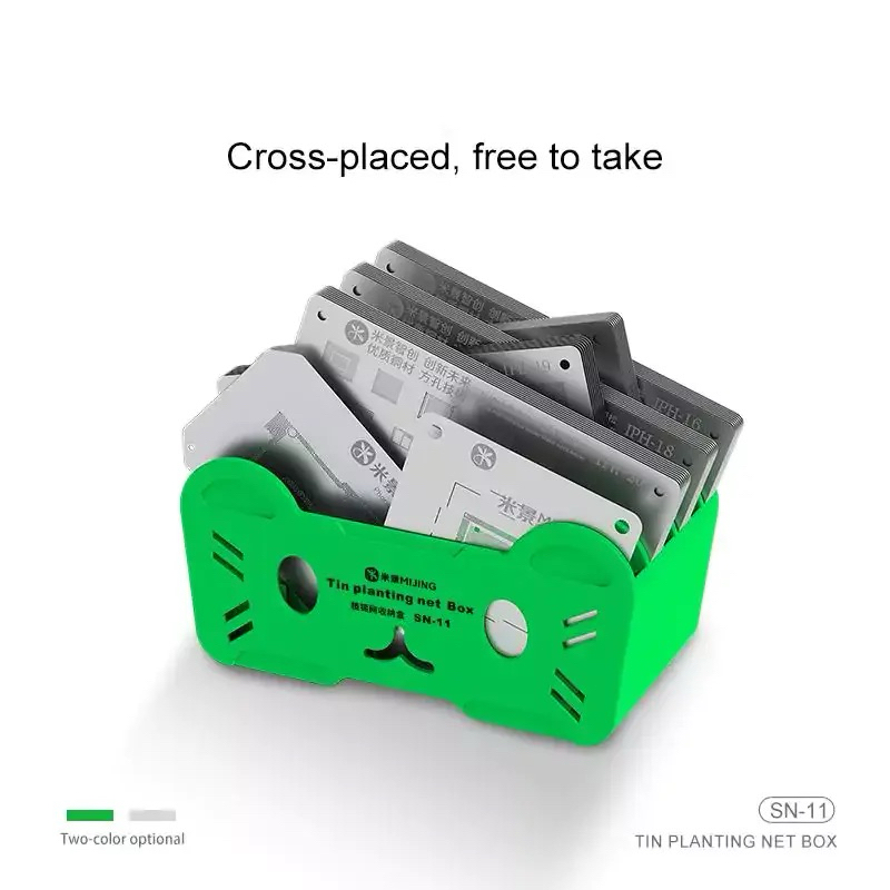 mijing กล่องจัดเก็บ แผ่นเพลท BGA Reballing Stencil Storage Box - Mijing SN-11 Box. กล่องจัดเก็บ สำหรับช่างซ่อม