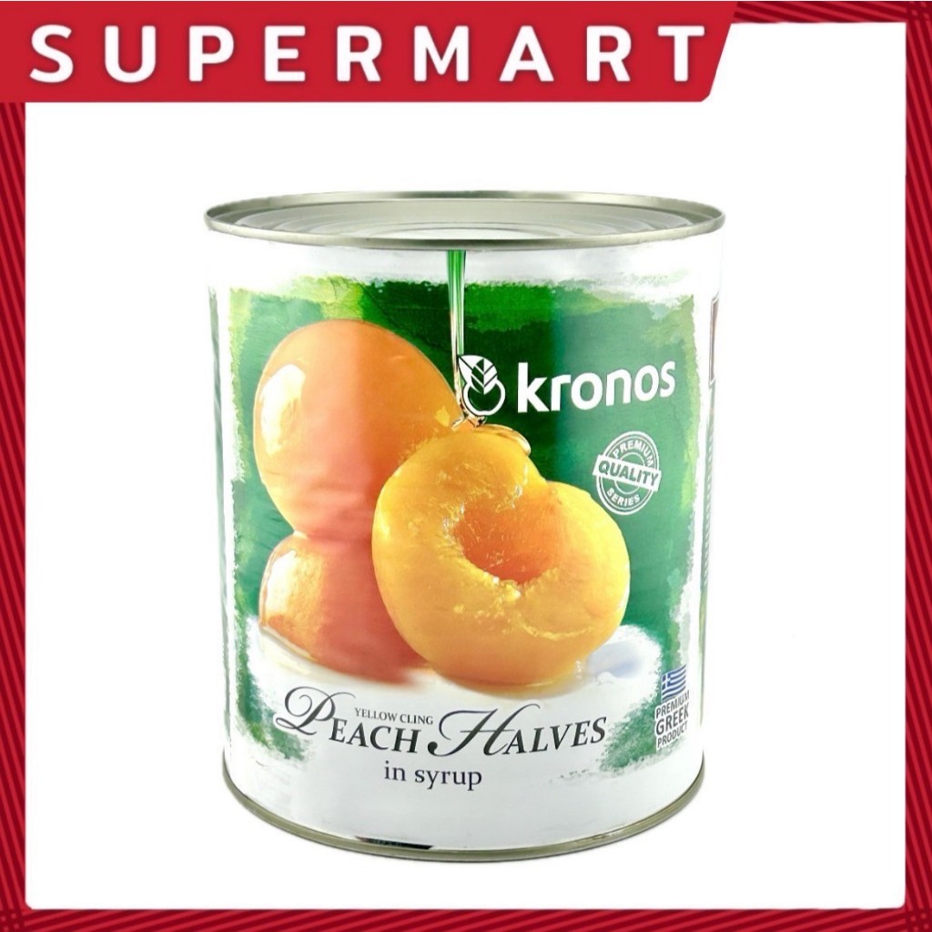 SUPERMART KRONOS PEACH HALVES IN SYRUP 3000G. #1113136