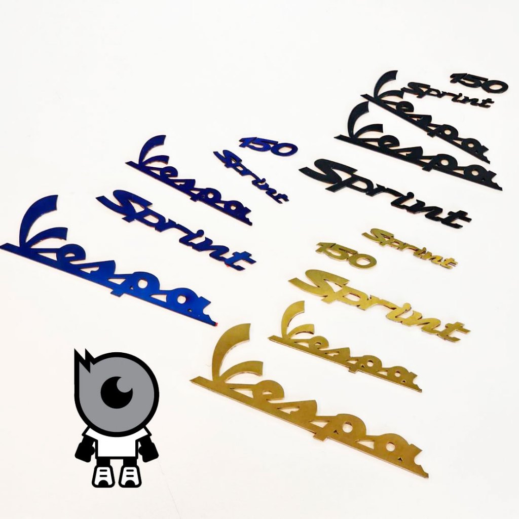 Mr.Balon (ราคาล้างสต๊อก)จาก1590 logo รอบคัน สำหรับ New Vespa รุ่น Sprint สีดำ สีทอง สีบลูไทเทเนียม