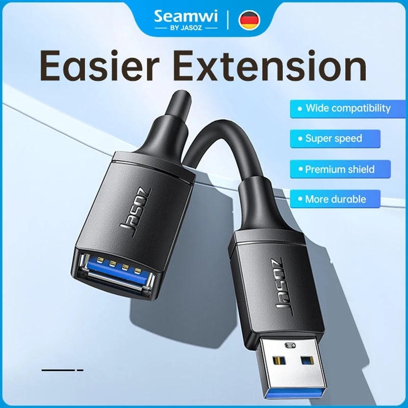 Seamwi USB 3.0 A Male to A Female 2A 5Gbps Cable USB เชื่อมต่อง่าย ส่งสัญญาณไว ความยาวสาย 0.5- 5เมตร