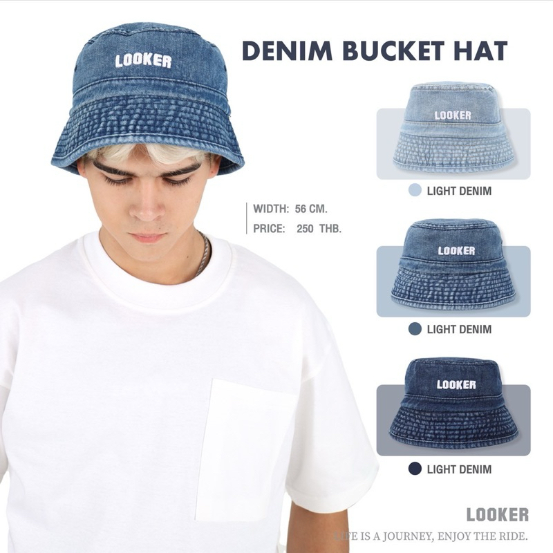 LOOKER  - DENIM BUCKET HAT หมวกบักเก็ตยีนส์ 3 สี