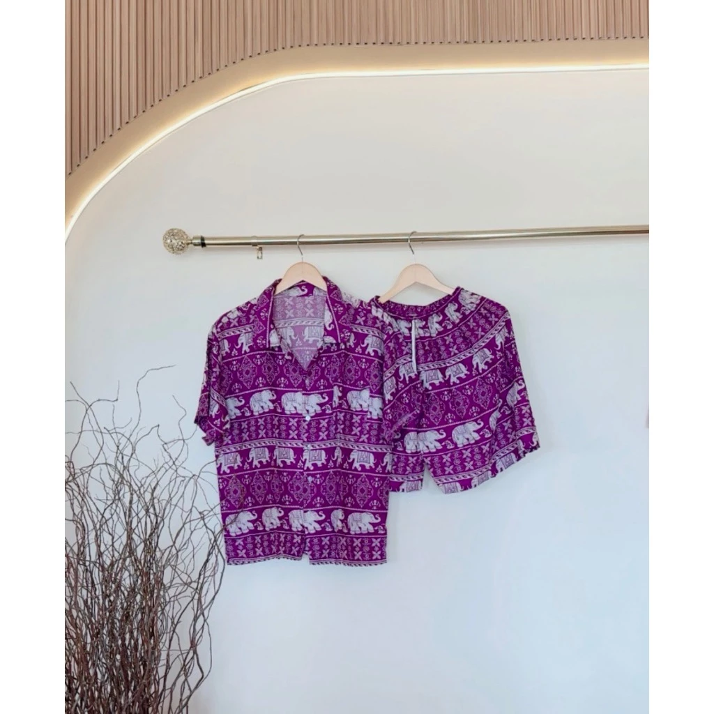 ชุดลายช้างอก 44 เสื้อคอเชิ้ต + กก.ขาสั้น thumbnail 7